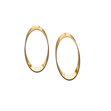 Load image into Gallery viewer, SE999A(MD) 18K Gold Plated medium oval Earrings
