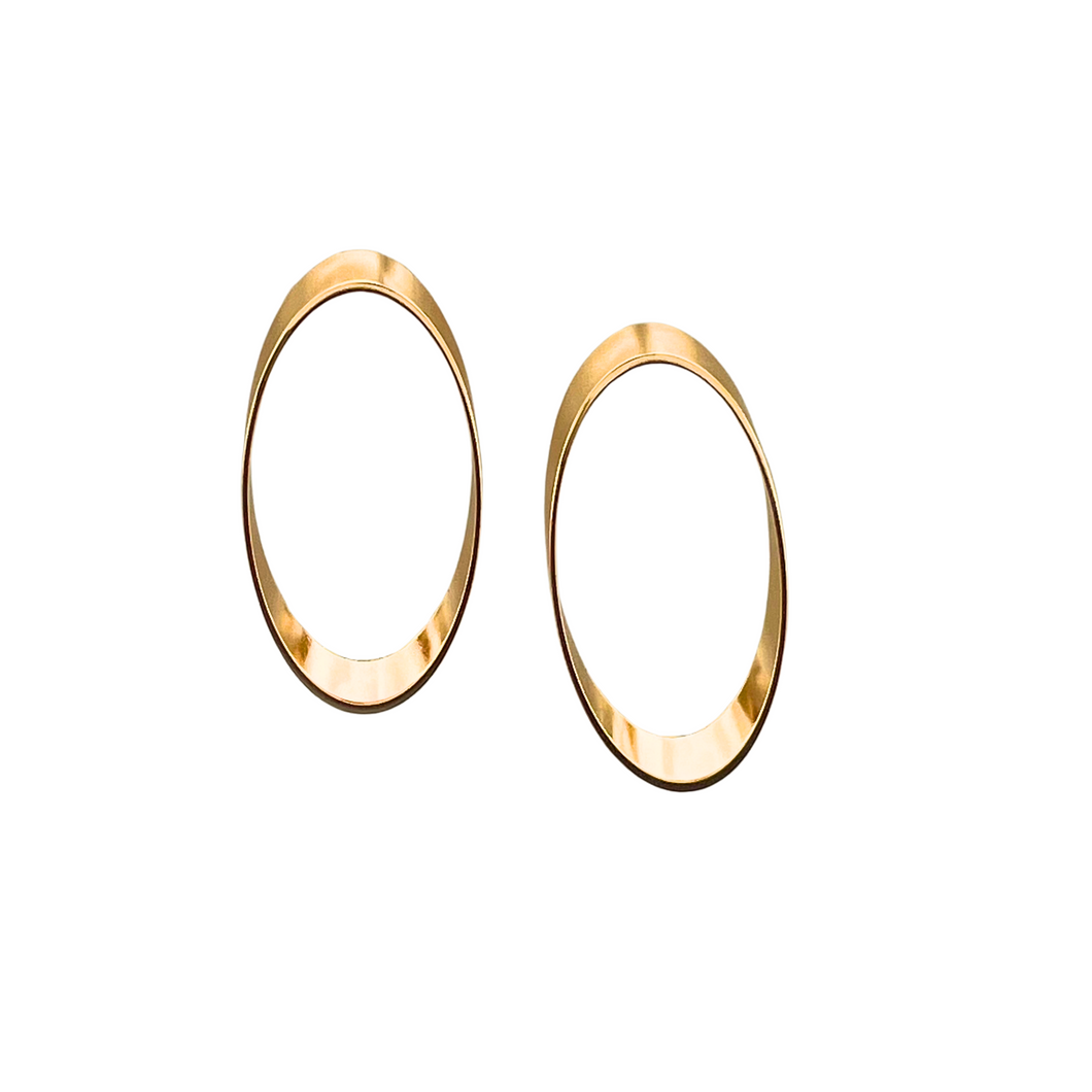 SE999A(MD) 18K Gold Plated medium oval Earrings