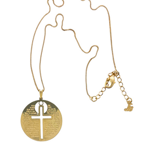 SN246A 18K Gold Plated chain with a "Padre Nuestro" Pendent