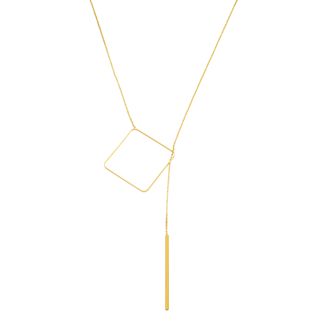 SN384B 18K Gold Plated Necklace with a geometric design