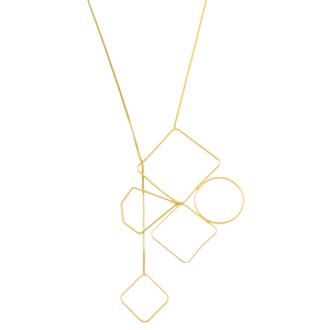 SN387   Geometric Design 18K Gold Plated Necklace