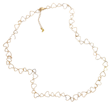 Load image into Gallery viewer, SN393A 26&#39;&#39;  18K Gold Plated chain with double sizes hearts