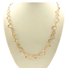 Load image into Gallery viewer, SN393A 26&#39;&#39;  18K Gold Plated chain with double sizes hearts