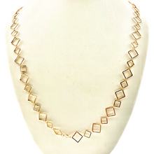 Load image into Gallery viewer, SN396A 26&quot;  18K Gold Plated chain with double sizes squares