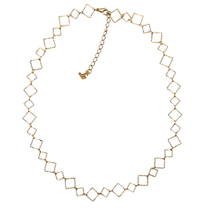 SN396B 16'' Squares 18K Gold Plated Chain