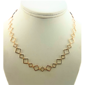 SN396B 16'' Squares 18K Gold Plated Chain
