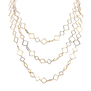 SN396 18K Gold Plated "Squares" Chain