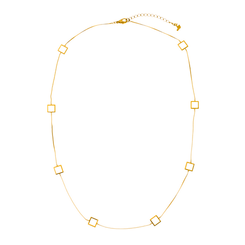 SN411A 22'' 18K Gold plated Chain with squares design