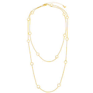 SN412B "Circles" 18K Gold Plated Necklace