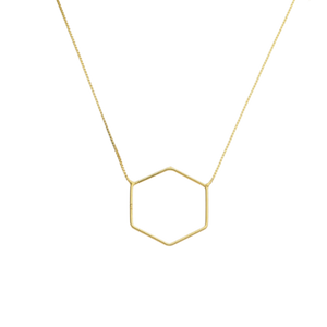 SN414A 18'' Small Trapezoid geometric 18K Gold Plated Necklace