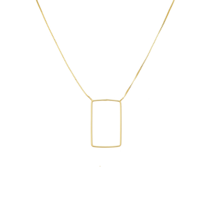 SN414C "Rectangular" Geometric 18K Gold Plated Necklace