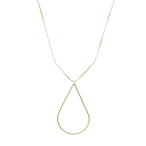 SN415B 20'' Tear Drop 18K Gold Plated Necklace