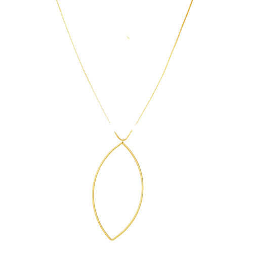 SN415C 20'' Oval Shape Geometric 18K Gold Plated Necklace
