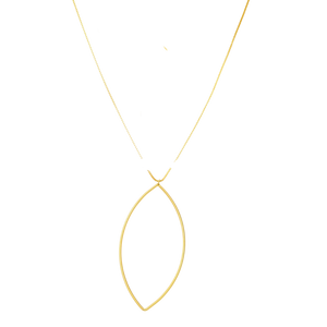 SN415C "Oval Shape" Geometric 18K Gold Plated Necklace