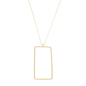 SN415A "Large Rectangular" 18K Gold Plated Necklace