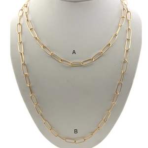 SN421A 18K Gold Plated "Paper clip" chain