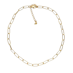 SN421A 18K Gold Plated "Paper clip" chain