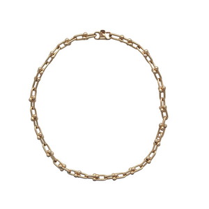 SN422A 16'' horseshoe "U" shape link 18K Gold Plated chain