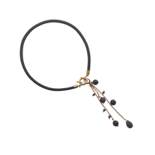 Load image into Gallery viewer, SN427AM Leather Necklace with a Amethyst Pendent