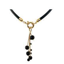 Load image into Gallery viewer, SN427ON Leather Necklace with a Onyx Pendent
