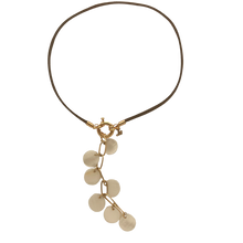 Load image into Gallery viewer, SN428MP Brown Leather choker with a Mother of Pearl Pendent