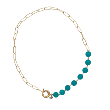 Load image into Gallery viewer, SN429AZ Paper Clip Chain with Amazonite stones