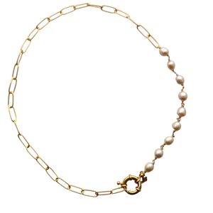 SN429FP 18K Gold Plated Necklace with Fresh Water Pearls