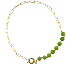 Load image into Gallery viewer, SN429GR 18K Gold Plated necklace with Green Calcite