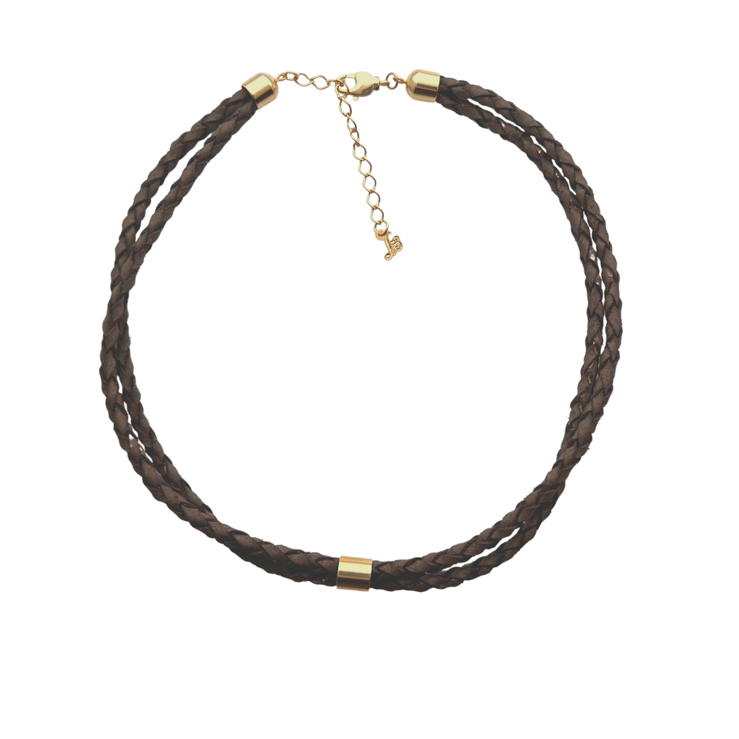SN430 Braided leather Choker