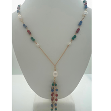 Load image into Gallery viewer, SN432A  Assorted Semi Precious Stones Necklace with Fresh Water Pearls