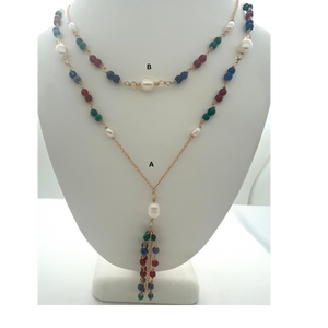 SN432B Assorted Semi Precious Stones Necklace