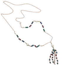 Load image into Gallery viewer, SN432A  Assorted Semi Precious Stones Necklace with Fresh Water Pearls