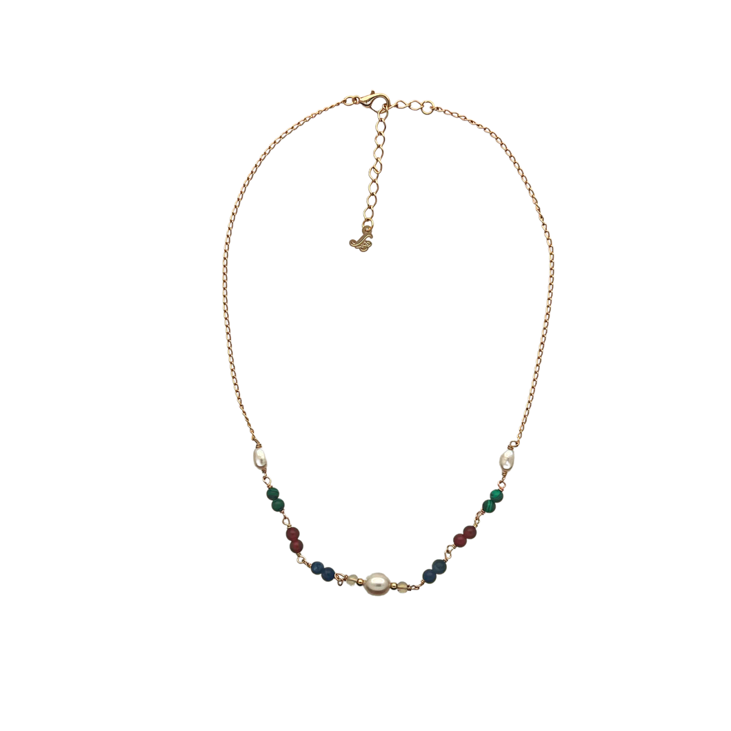 SN432B Assorted Semi Precious Stones Necklace