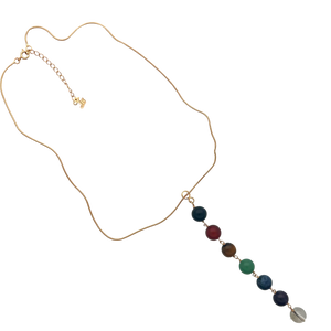 SN433 18K Gold Plated Chain with a 7 Chakras Pendent