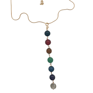 SN433 18K Gold Plated Chain with a 7 Chakras Pendent