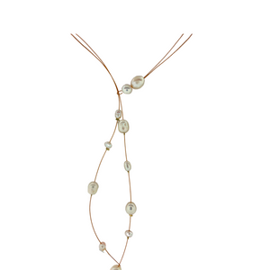 SN434A Fresh Water Pearls Necklace with a gold wire