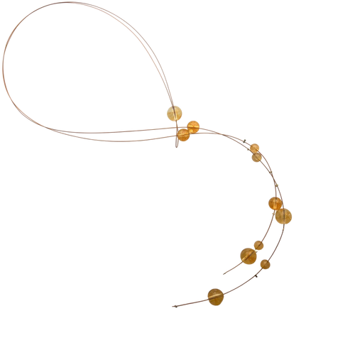 SN434C   Wire Necklace with Citrine Stones