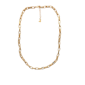 SN436 18K Gold Plated lightweight Paper Clip Chain