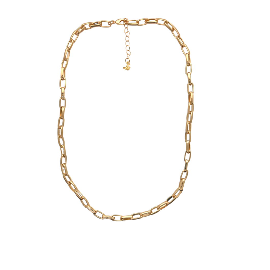 SN436 18K Gold Plated lightweight Paper Clip Chain
