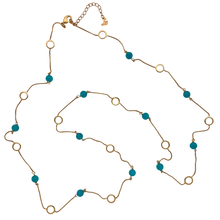 Load image into Gallery viewer, SN440AZ 18K Gold Plated chain with Amazonite stones