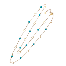 Load image into Gallery viewer, SN440AZ 18K Gold Plated chain with Amazonite stones