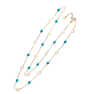 SN440AZ 18K Gold Plated chain with Amazonite stones