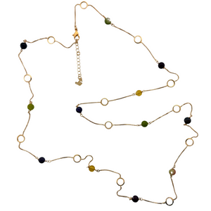 SN440MT 18KT Gold plated chain with Multi stones