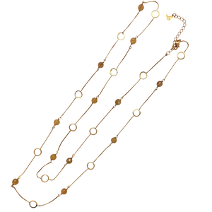 SN440CT 18K Gold Plated chain with Citrine stones