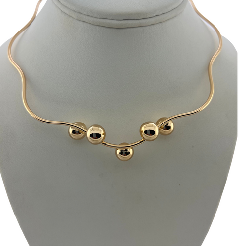 SN441 18K Gold plated Wavy Choker
