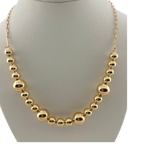 SN442 18k Gold Plated chain with assorted balls