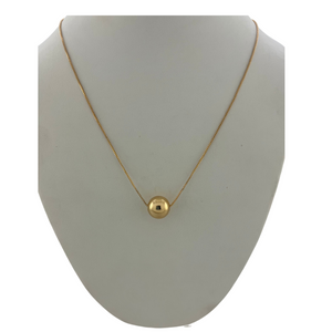 SN444A  18K Gold Plated chain with a 12’’ ball pendent