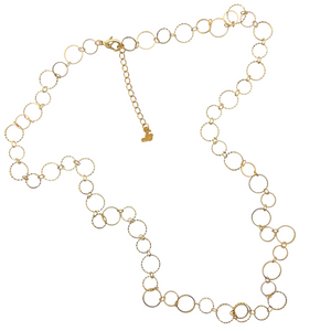 SN448A  26''  Circles 18K Gold Plated Chain