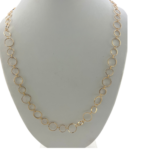 SN448A  26''  Circles 18K Gold Plated Chain
