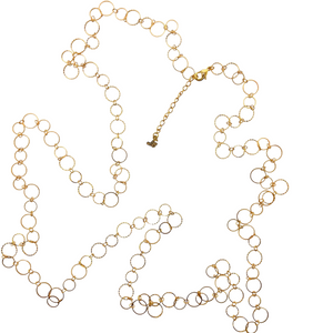 SN448 52'' Circles 18K Gold Plated Chain